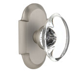 Cottage Plate with Oval Clear Crystal Door Knob