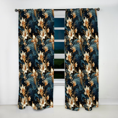 Celestial Ethereal Paisley - Glam Velvet Curtain - Room Darkening - 1 Panel