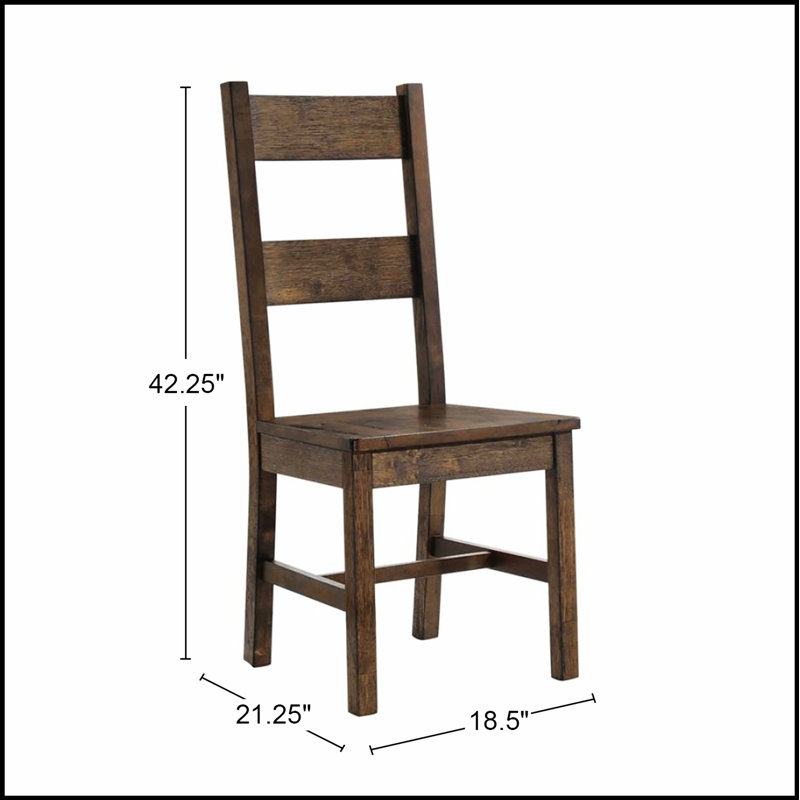 Ensemble de 2 chaises de salle à manger en bois brun doré rustique avec assise confortable et fabrication durable pour une salle à manger élégante