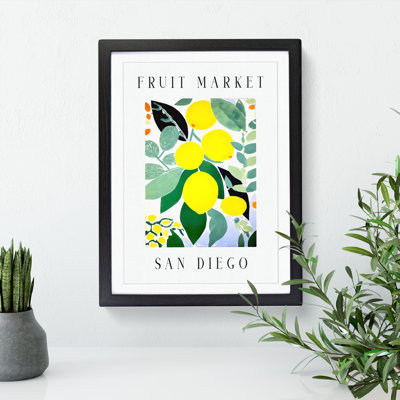 Lemon San Diego Fruit Market Exhibition - Single Picture Frame Print on Wood