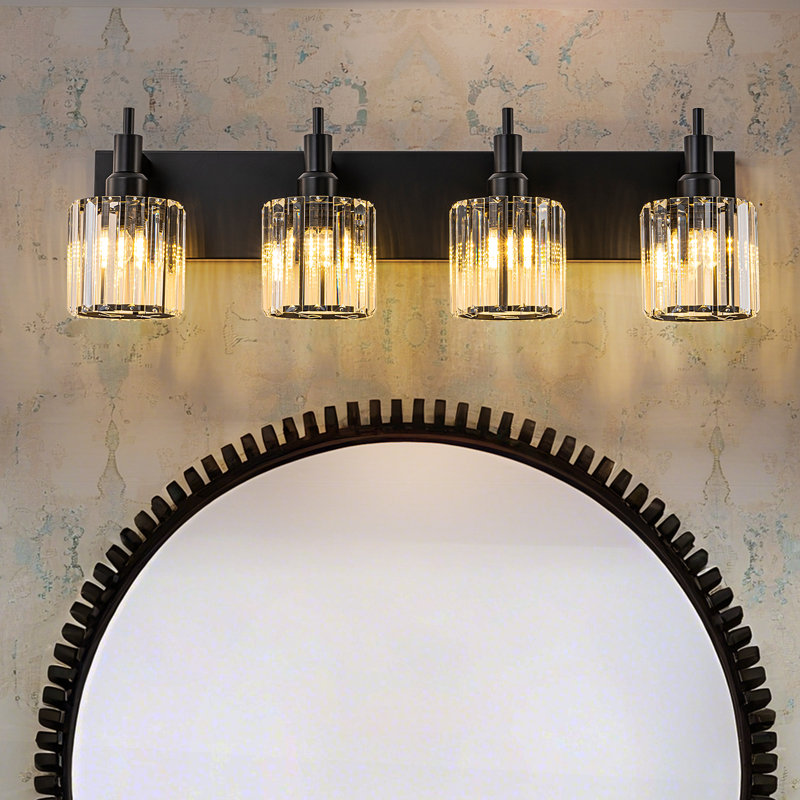 Taevion Dimmable Vanity Light, 4 Lights, Matte Black