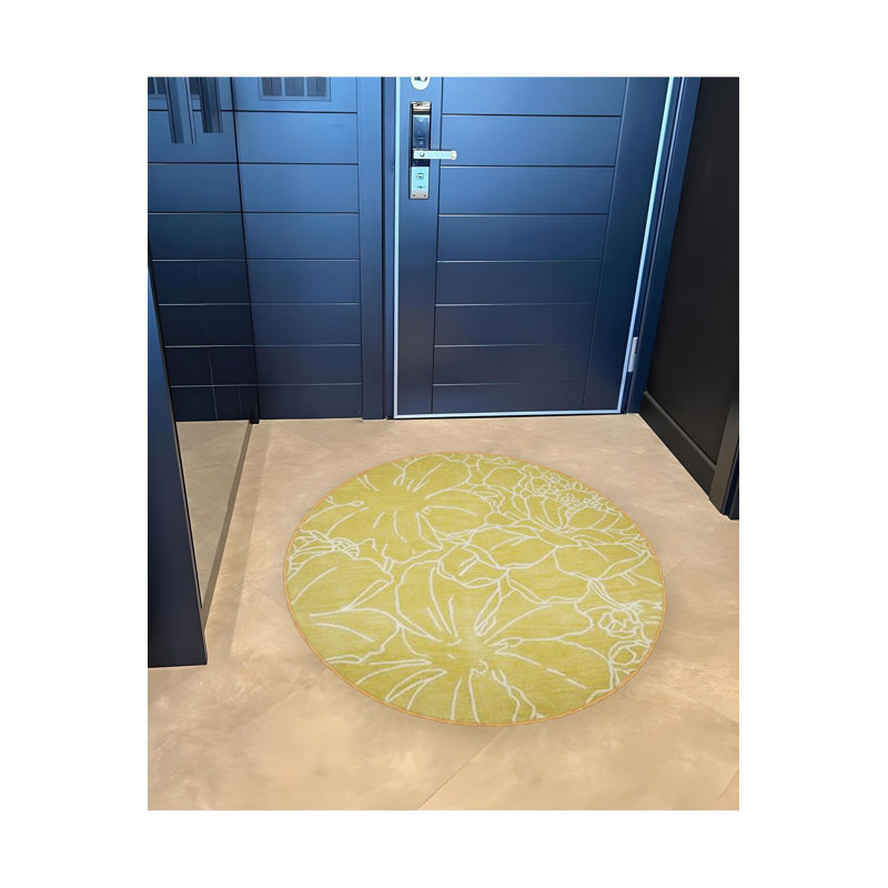 Tapis rond rond lavable en machine, Sous-tapis rond 3 pi 3 po inclus