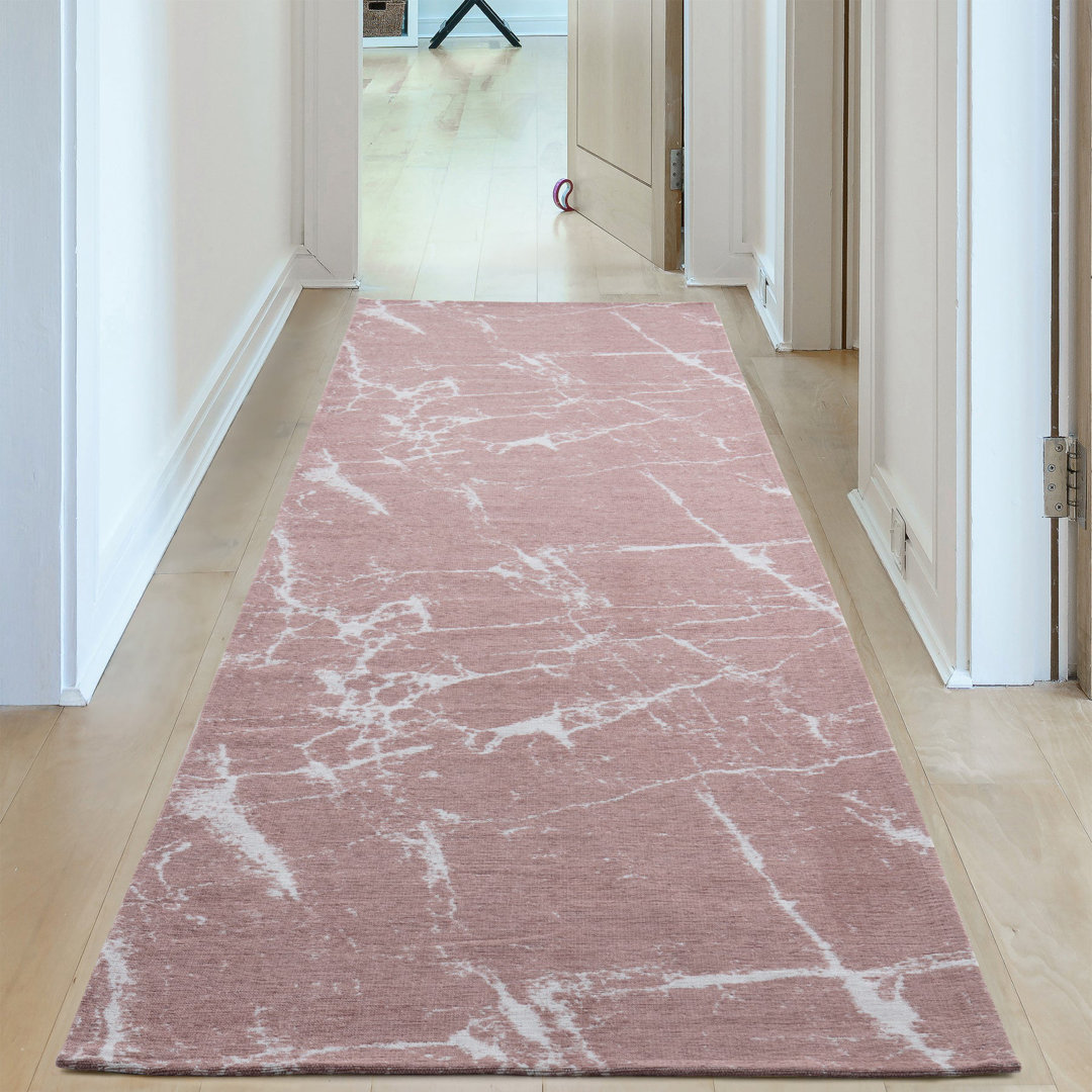 Carina Modern Washable Rugs in Pink | 6956