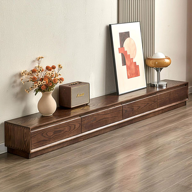 Meuble télé en bois massif noisette, 94.49"