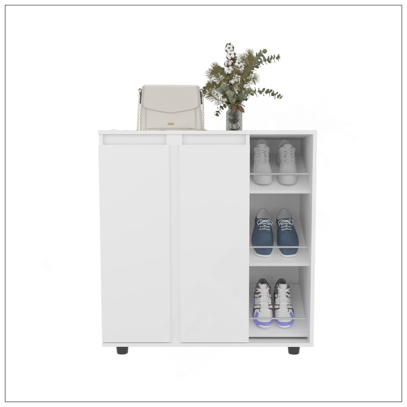 Range-chaussures H 36 po, 2 portes, 11 tablettes, blanc - Chambre