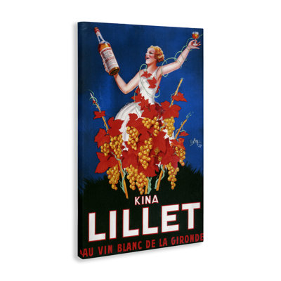 Art mural rétro sur toile de vin Kina Lillet, design par Marcus Jules