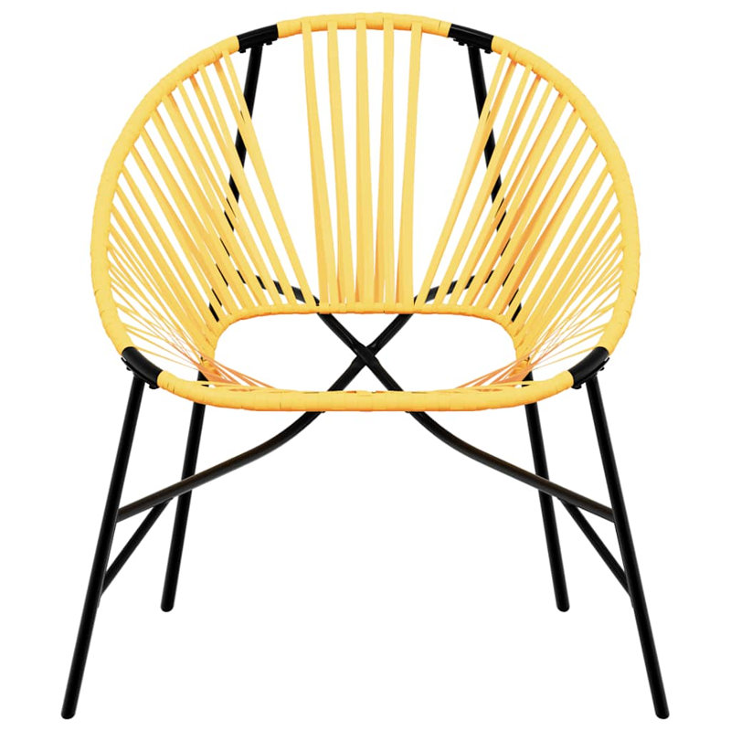 Garden Egg Chair Poly Rattan, Black/Yellow