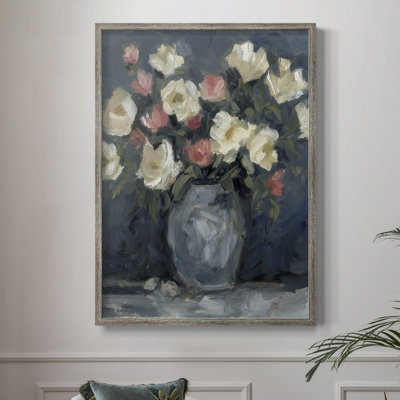 Impasto Floral Arrangement II, reproduction encadrée - bois massif
