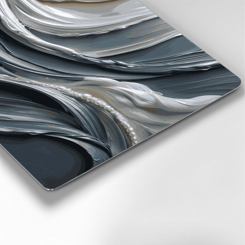 Art mural en métal gris diagonale à rayures diagonales gris ardoise, H 18 po x l 12 po