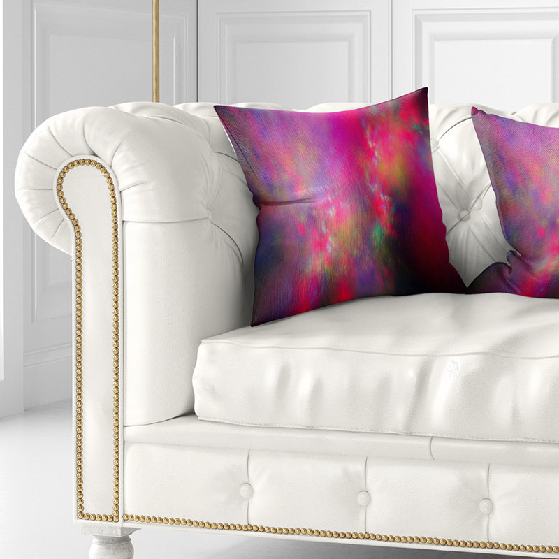 Perfect Starry Sky - Abstract Printed Pillow, 18" x 18", Throw Pillow, Red