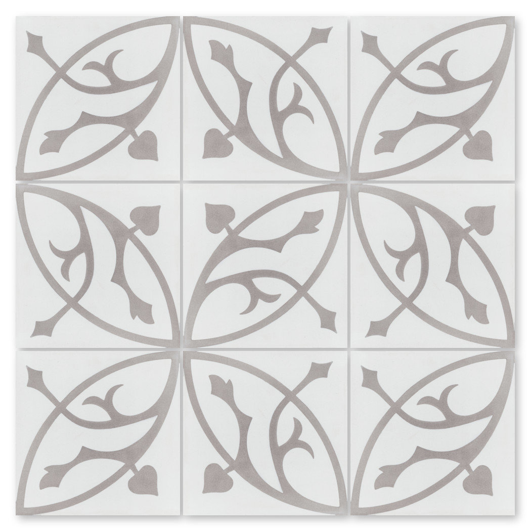 Boden H Sencillo 8" x 8" Cement Patterned Wall & Floor Tile Villa Lagoon Tile