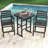 Hdpe Outdoor Patio Bar Set, Tall Adirondack Bar Chair And Table Set (Coffee, 3 Pcs)-114219512