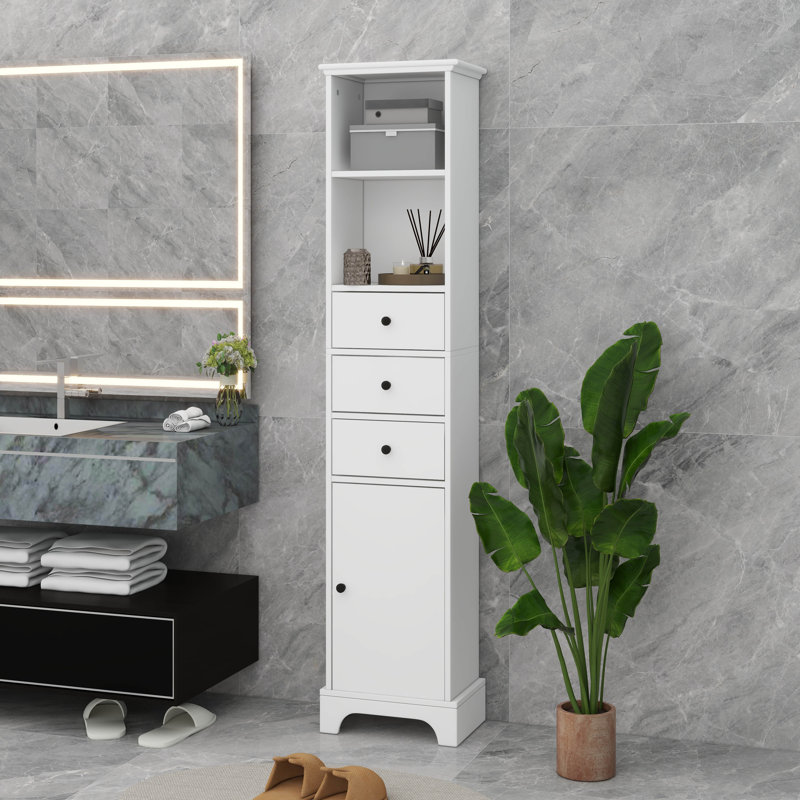 Armoire de rangement autoportante pour plancher avec 3 tiroirs