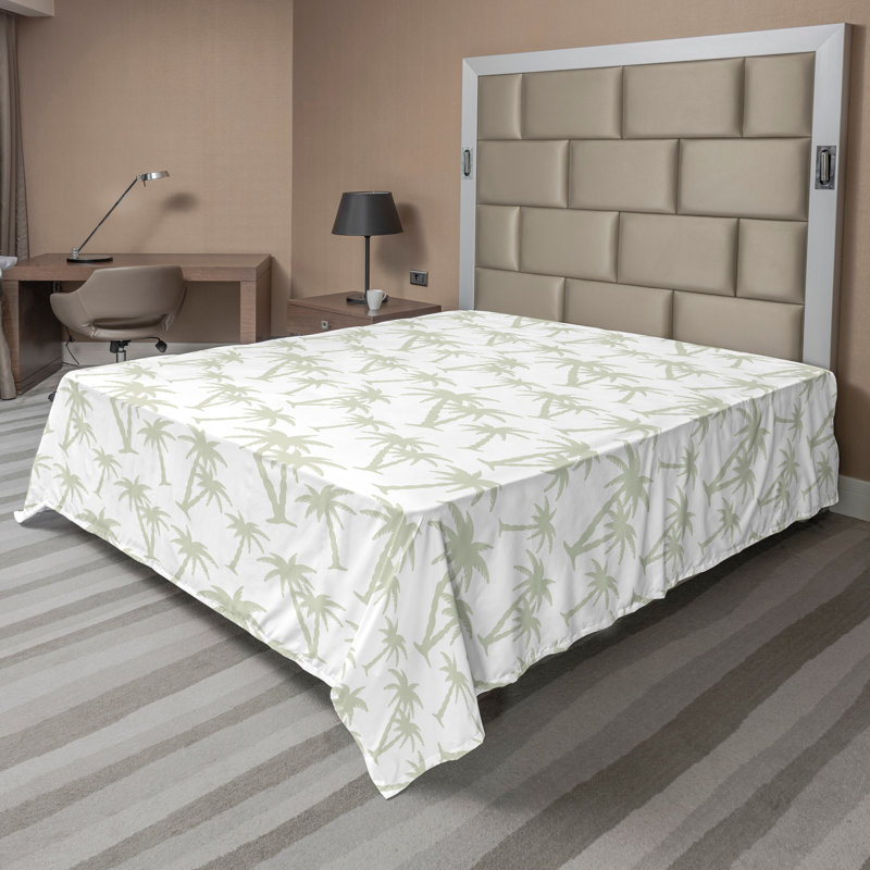 Ambesonne Top Flat Sheet Royal, King Flat Sheet, Gray White Floral 11