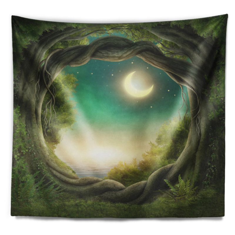 Tapisserie «Schafer Enchanted Dark Forest», H 68 po x l 80 po