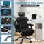 Chaise de bureau XUEGW à dossier haut, grande taille, repose-pieds rétractable, dossier réglable, pivotante à 360°, roulettes, noire