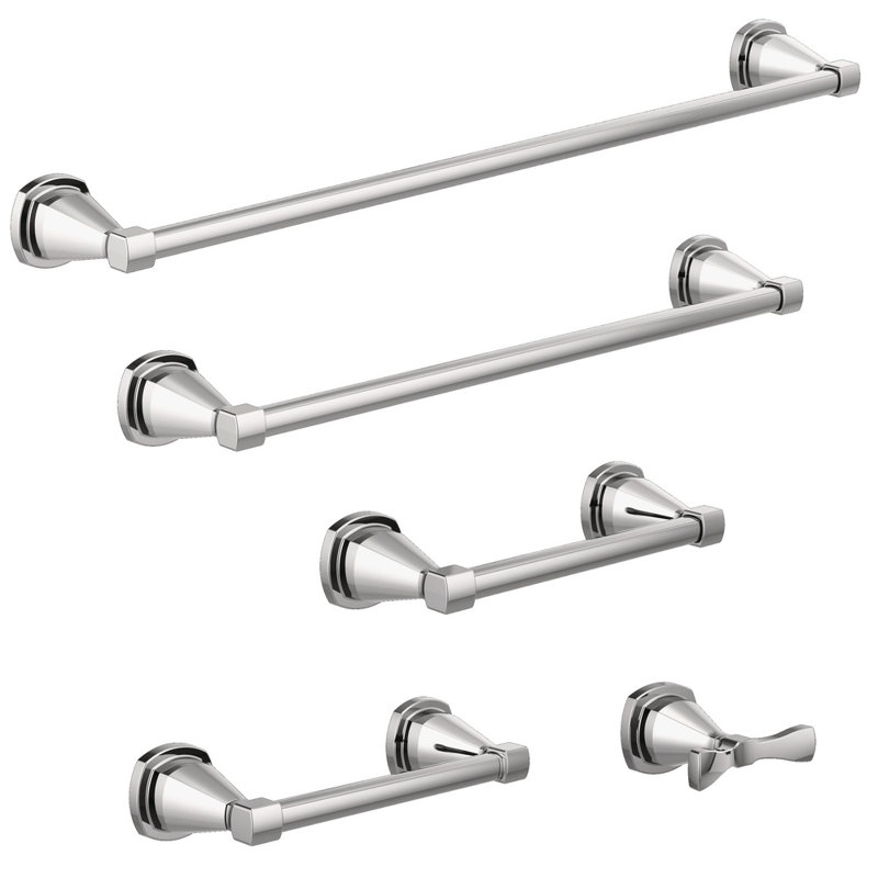 Accessoire de quincaillerie de salle de bain à barre murale 8 po Stryke, Chrome poli