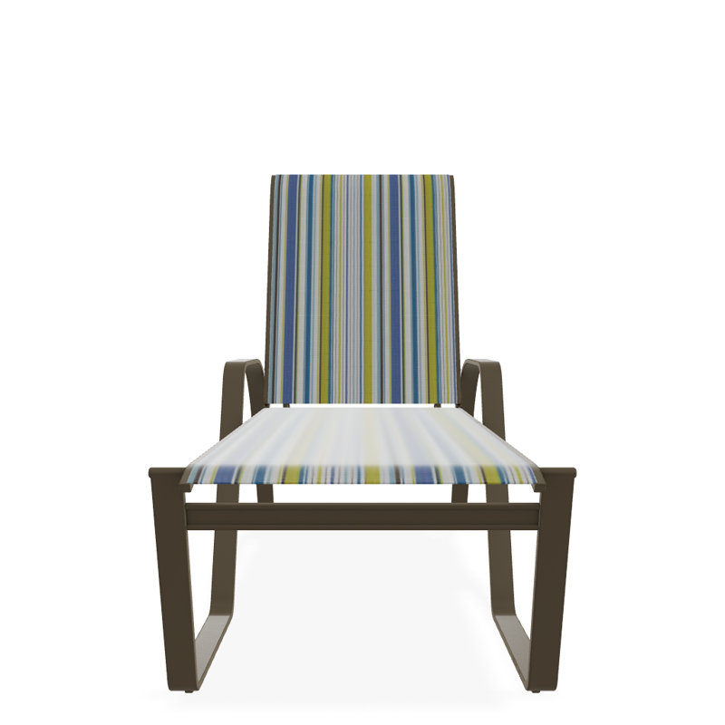 Chaise longue inclinable Holna, Bois de plage texturé, Aigue-marine