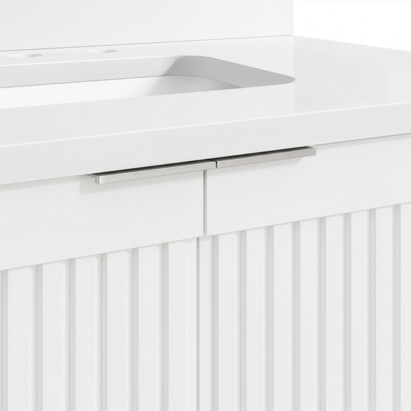 Through Lines 60" Double Bathroom Vanity, White