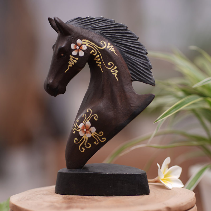  Handmade Knight Horse Wood Figurine