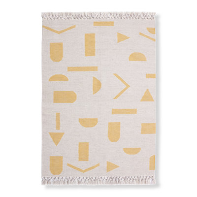 Geometric Area Rug in Yellow/Beige