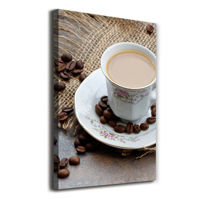 Coffee And Heart - Wrapped Canvas Print