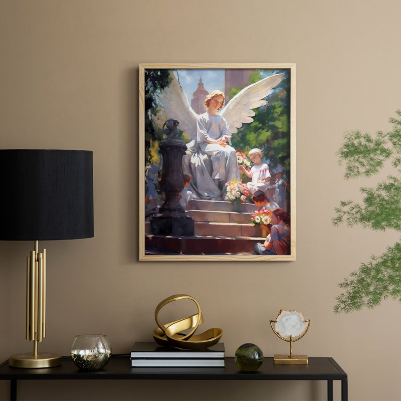 Religious Series CDLXV, reproduction encadrée - bois massif, Naturel, H 21 po x l 17 po