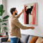 Cat on Geometry Mid-Century 1 Piece Wrapped Canvas Wall Art-2145122331-2145122339