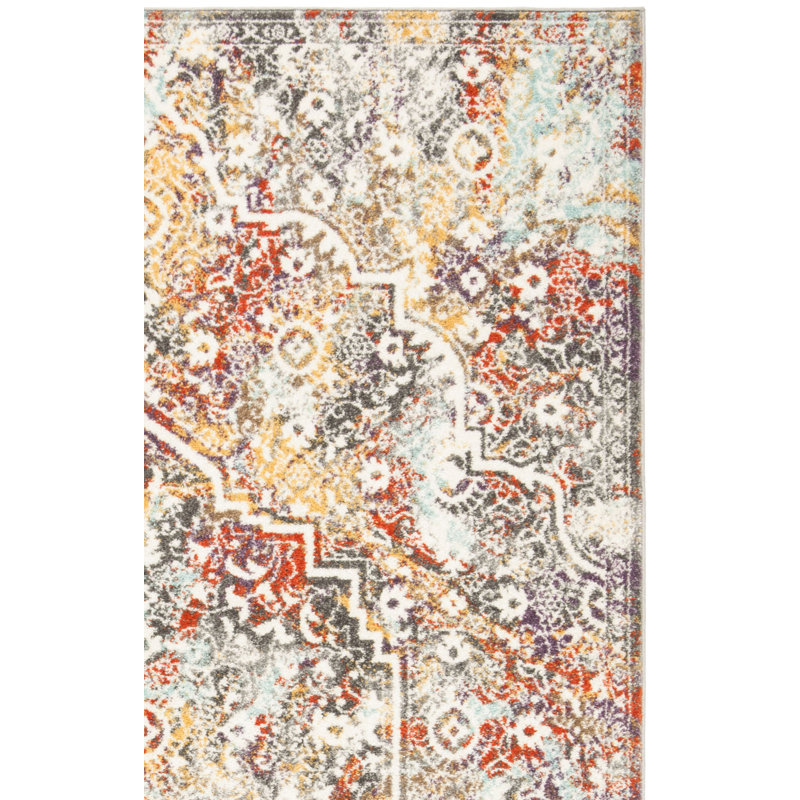 Felty Light Gray/Light Blue Rug, Rectangle 5'1" x 7'6"