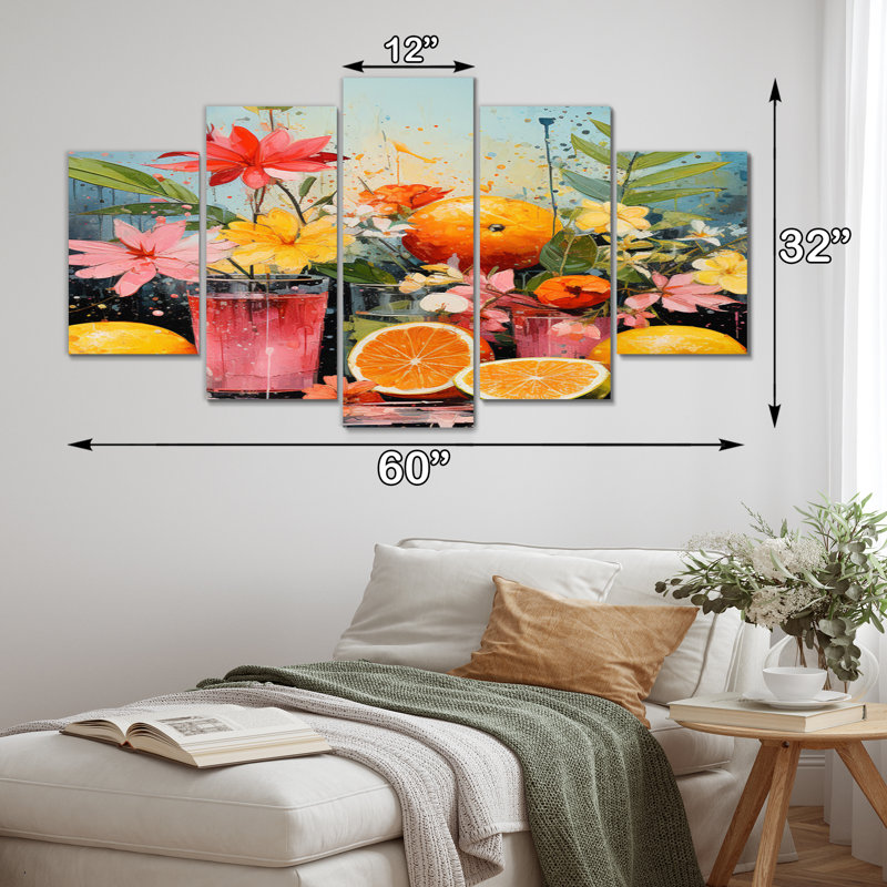 Jasonville - fruits, reproduction sur toile - 5 panneaux