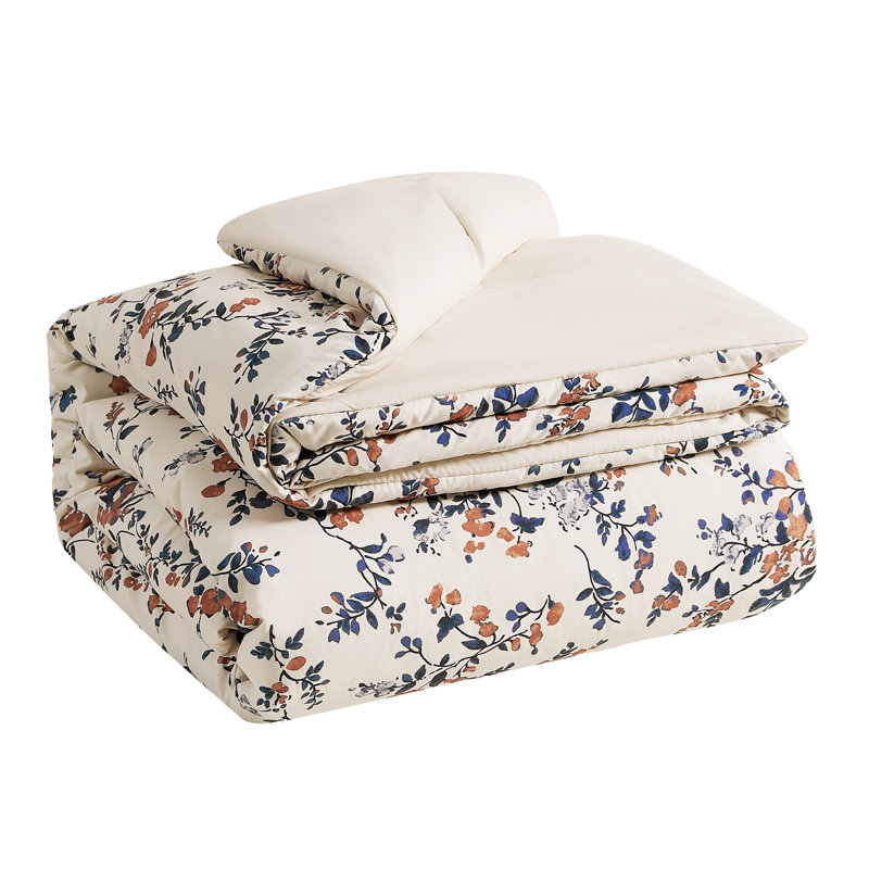 Lucky Brand Garden Floral Bouquet Reversible Duvet Cover & Shams Bedding Sets, Queen Duvet Cover