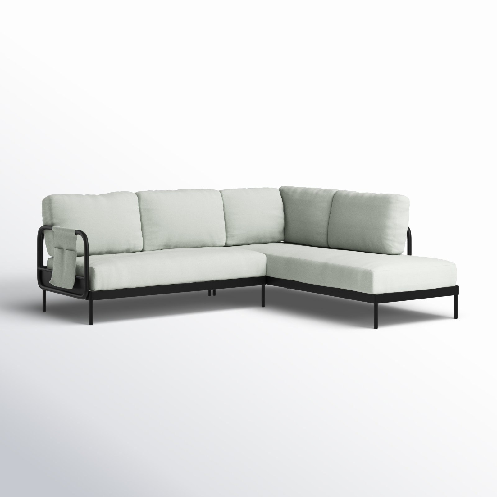 Darleen Aluminum Patio Sectional, Beige