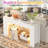 63-inch Long Console Table With Led Light, Farmhouse Sofa Table Behind Couch, Wooden Console Table For Entryway Hallway Entrance Living Room, White-914667067