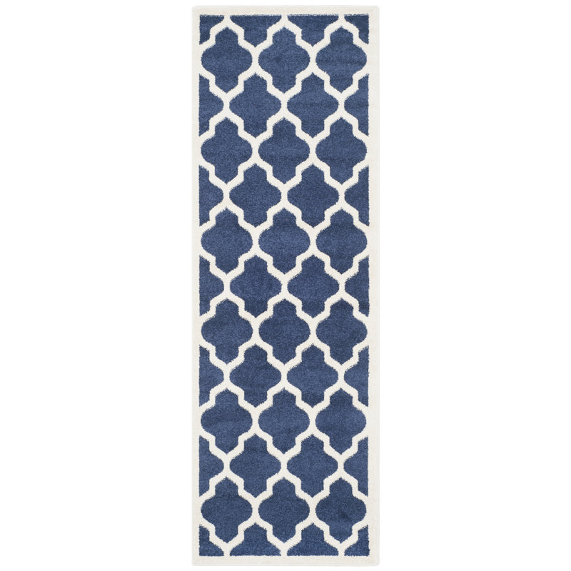 Ammundsen Geometric Navy Area Rug, Runner 2'3" x 9'