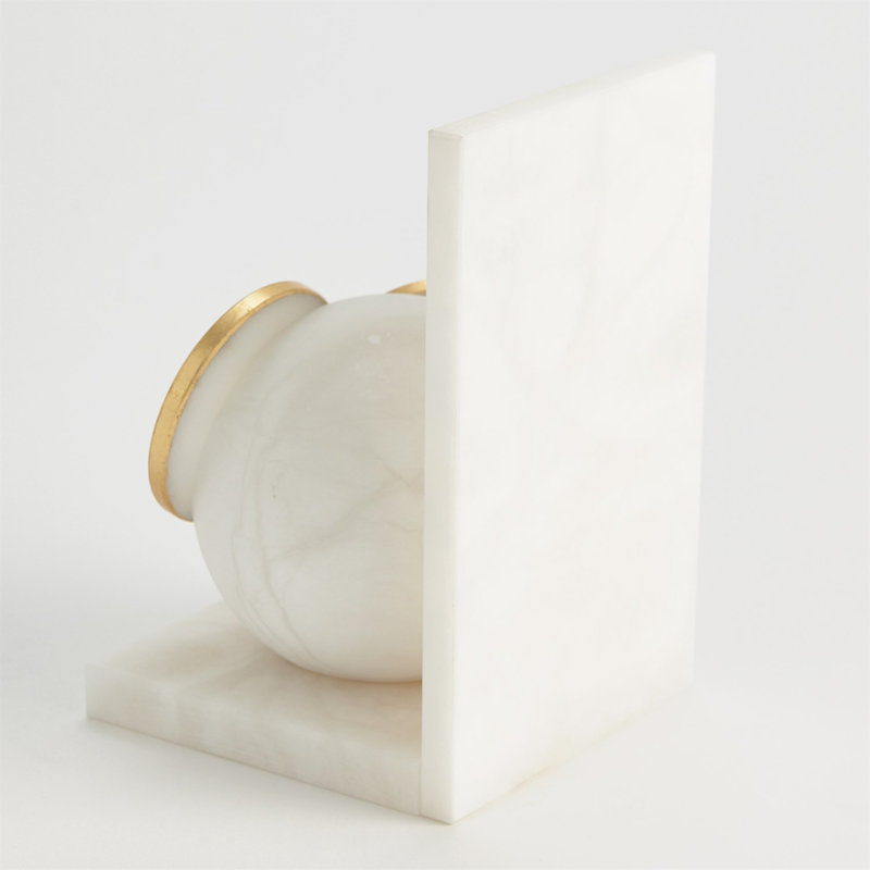 Pair Alabaster Big Eyed Owl Bookends-Lg