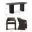 Ensemble de table de salle à manger pour 6 personnes avec table ovale et 6 fauteuils rembourrés et imperméables-130536548
