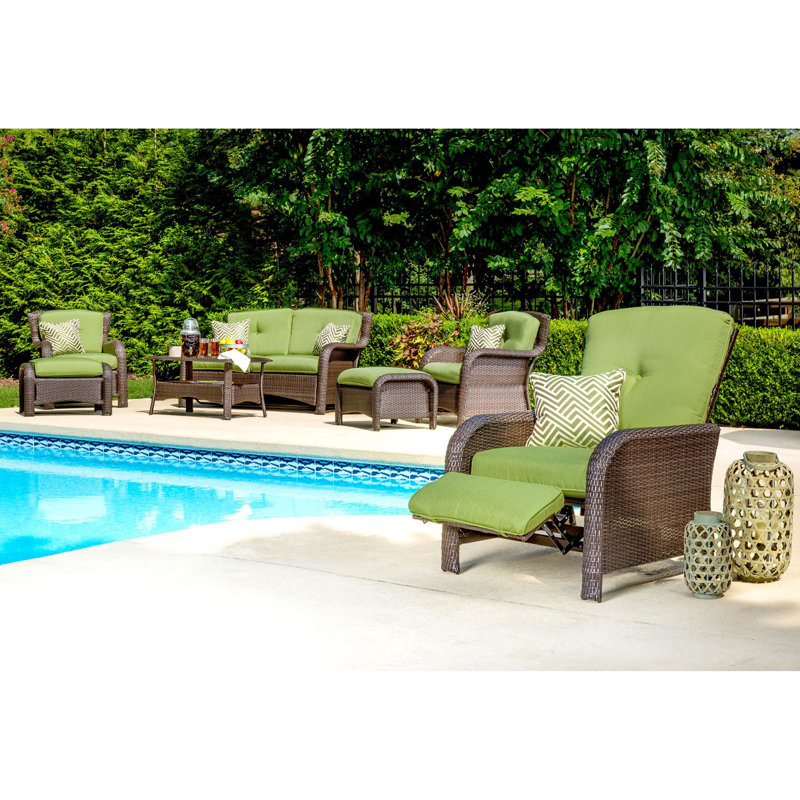 Wicker Outdoor Lounge Chair, Cilantro Green