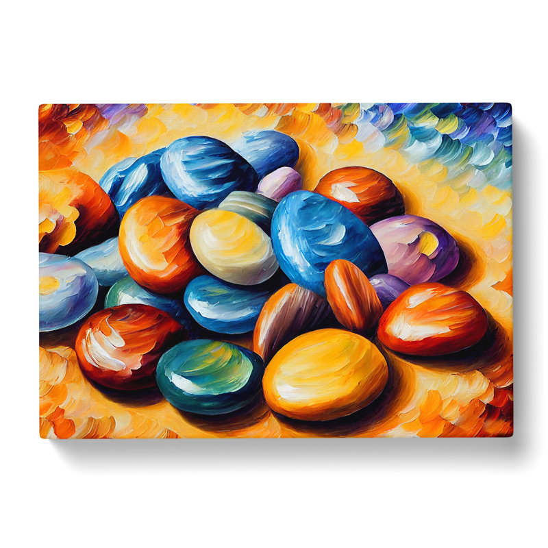 Shimmering River Pebbles Vol.2 - Wrapped Canvas, 35cm H x 50cm W x 3cm D