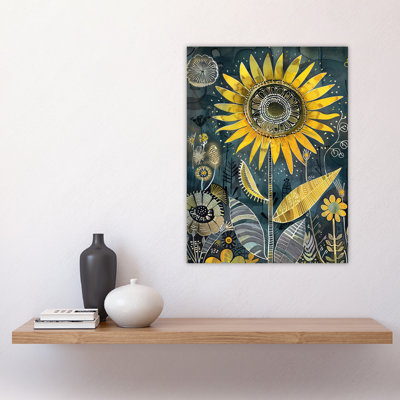 Mandala Pattern Sunflower Design Wall Art Print