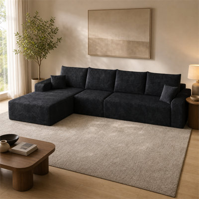 Cloud Sectional Sofa, Corduroy Chaise Seating, Modular