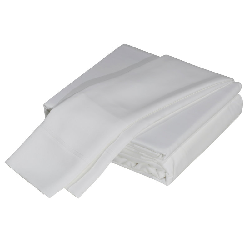 Luxuriously Soft 100% Viscose Derived from Bamboo 4-Piece Sheet Set, Oeko-TEX Certified, Full - White, White
