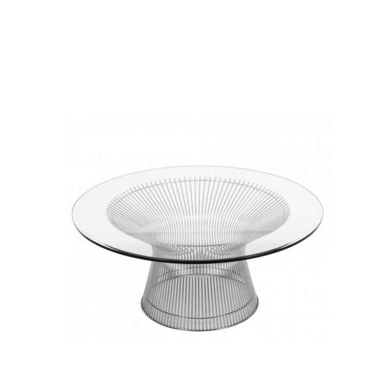 Lydie Glass Coffee Table, Chrome