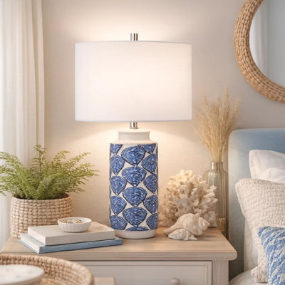 Lampe de table 27 po bleue / blanche
