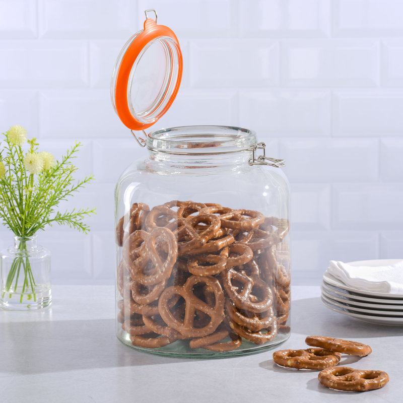 Alpha Glass Storage Jar, 13.75" H x 11" W x 11" D