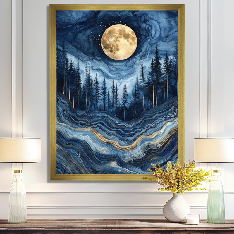 Gihan - Fantasy Wall Art Living Room, Impression d'un seul cadre photo, H 44 po x l 34 po, Doré