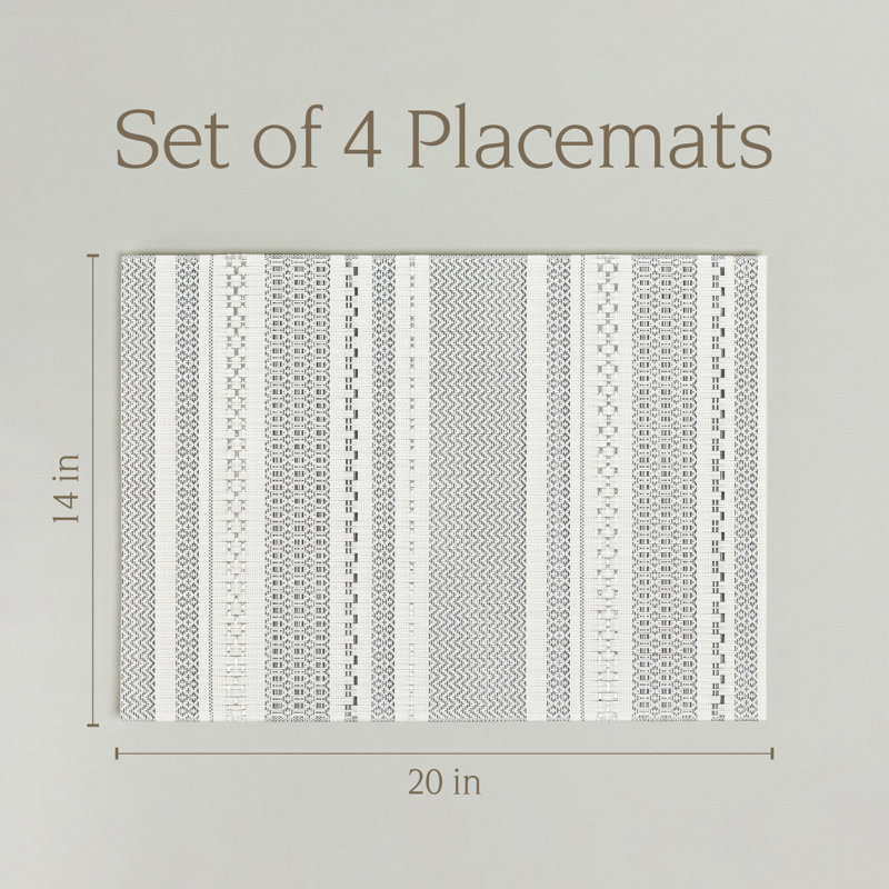 over&back Reversible Woven Placemats, Grey