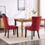2 chaises de salle à manger en velours bourgogne. Capitonnage contemporain, structure en bois massif, coussin éponge à rebond élevé, revêtement classique élégant 2, look luxueux, assise confortable, base-1711290730-1711290733