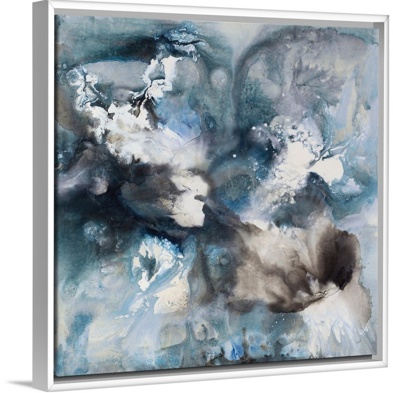 « ultra », peinture sur toile, H 37,7 po x l 37,7 po x P 1,75 po, Cadre flottant blanc
