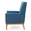 Fauteuil d'appoint décoratif, microfibre bleue texturée lisse, bois brun-121386654