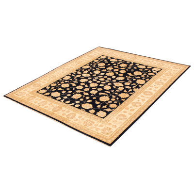 Tapis noir Chobi Finest 8 pi 3 po x 9 pi 9 po